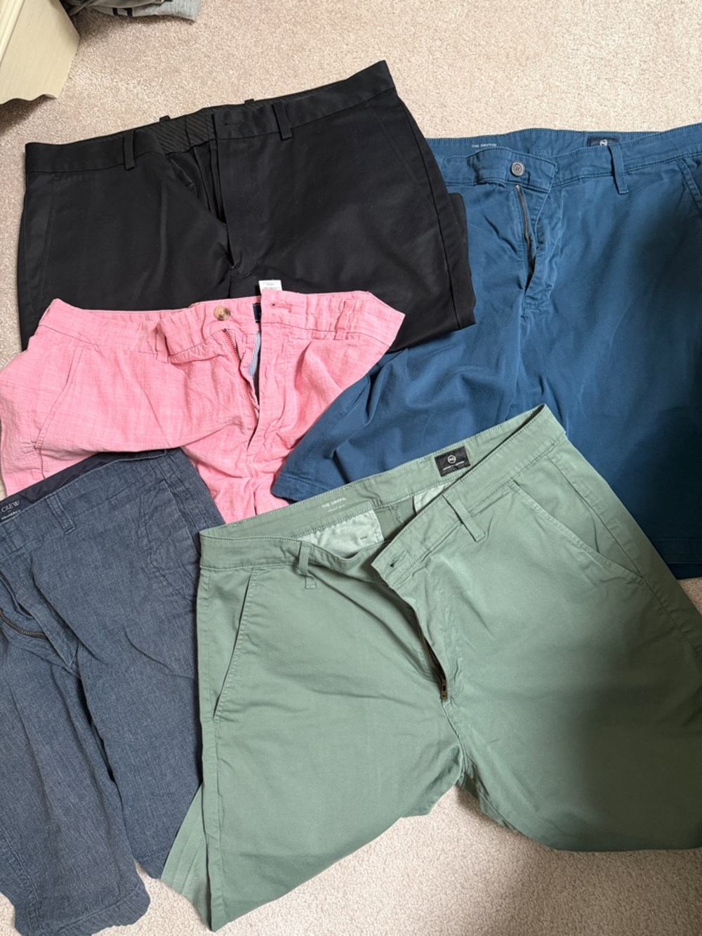 Size 35  Men's Shorts Bundle - Black, Navy, Pink, Gray, Green